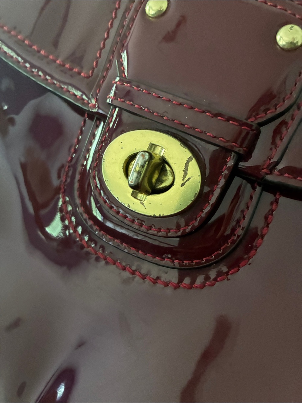 Coach Willis Patent Leather Burgundy Purse - Picture 9 of 9